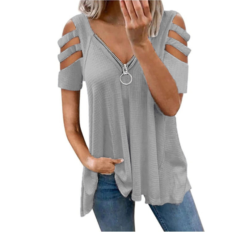 Dames pull en tricot avec des manches à découpes tendance Chic und Stil