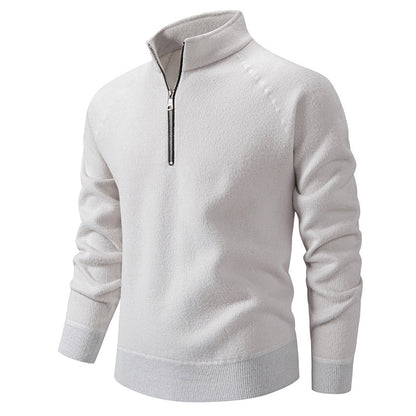 Pull homme avec fermeture éclair moderne et manches raglan Chic und Stil