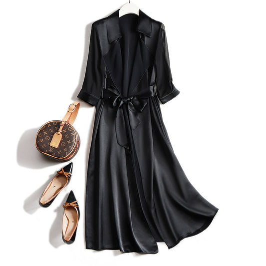 Robe longue en satin pour femmes Chic und Stil