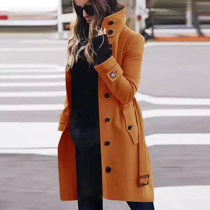 Dames élégant trench-coat avec col montant et poches pratiques Chic und Stil