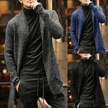 Men's knitted jacket with open design and textured pattern Chic and Style