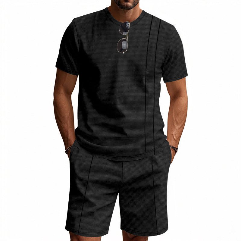 Ensemble pour hommes à manches courtes et shorts en matériau respirant Chic und Stil