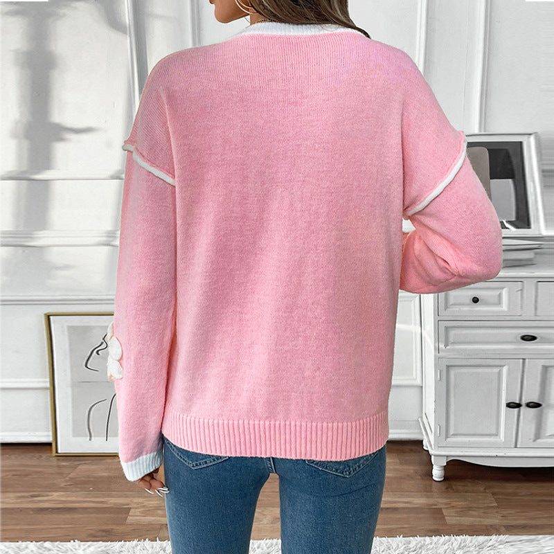 Pull femme décontracté avec des applications florales Chic und Stil