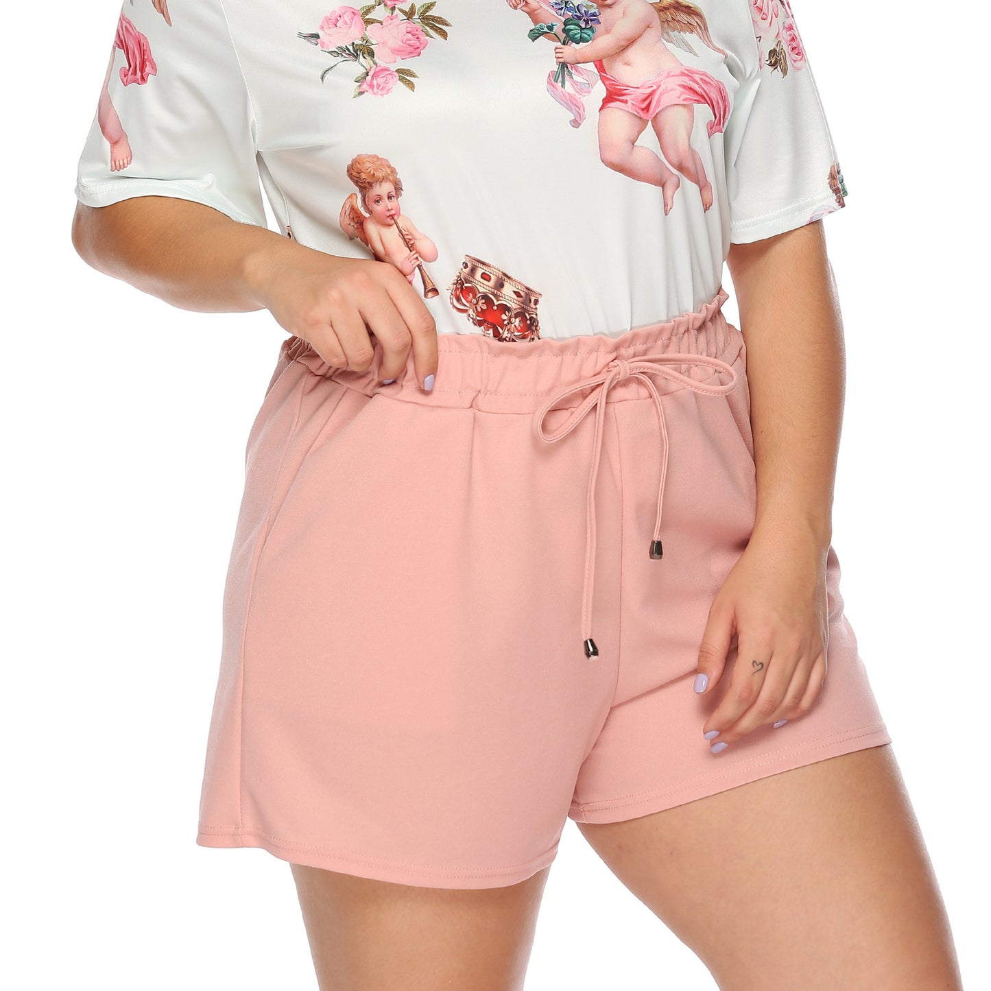 Ensemble haut décontracté à imprimé floral et shorts pour femmes Chic und Stil