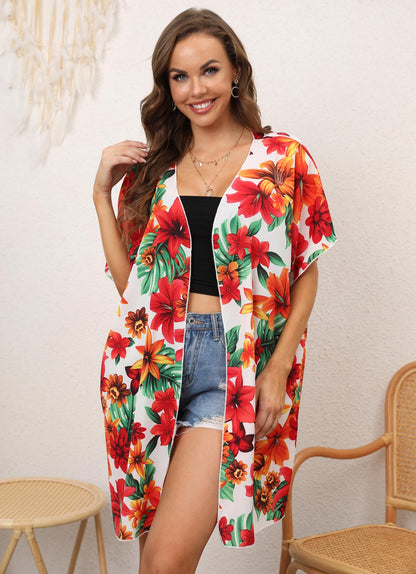 Kimono floral pour dames Chic und Stil