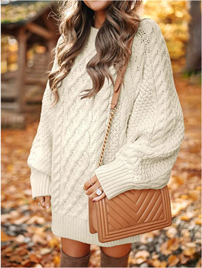 Pull en tricot gros pour femmes avec design torsadé et silhouette décontractée Chic und Stil