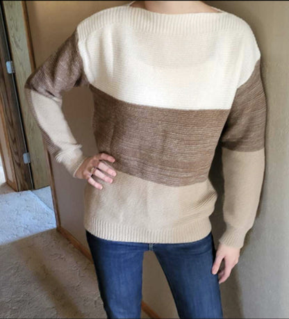 Dames Pull en tricot confortable avec design en bloc de couleurs Chic und Stil