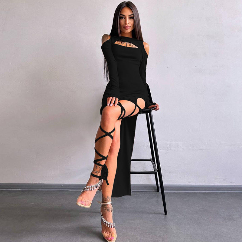 Femmes Robe maxi élégante sans épaules avec des bretelles raffinées Chic und Stil