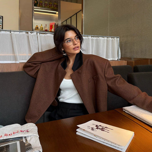 Blazer en laine oversize pour femmes Chic und Stil