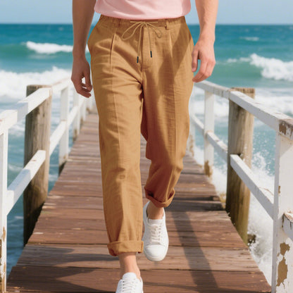 Casual beach pants for men with elastic waist and handy side pockets Chic und Stil