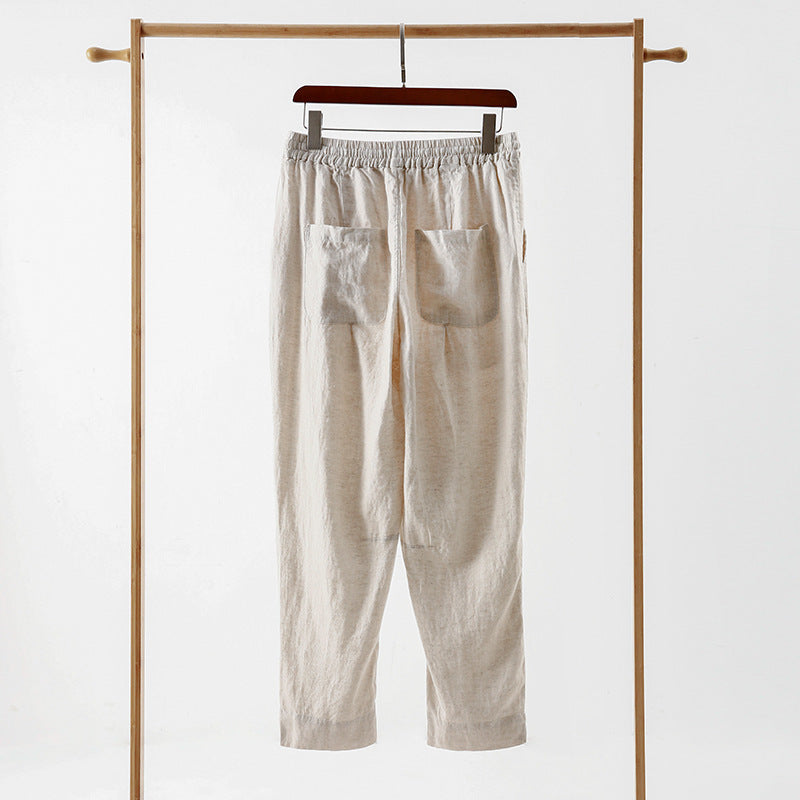 Casual linen pants for women with an elastic waist and practical side pockets Chic and Style