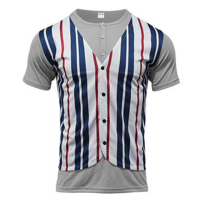 Chemise à manches courtes pour hommes au look rayé sportif avec boutonnière Chic und Stil