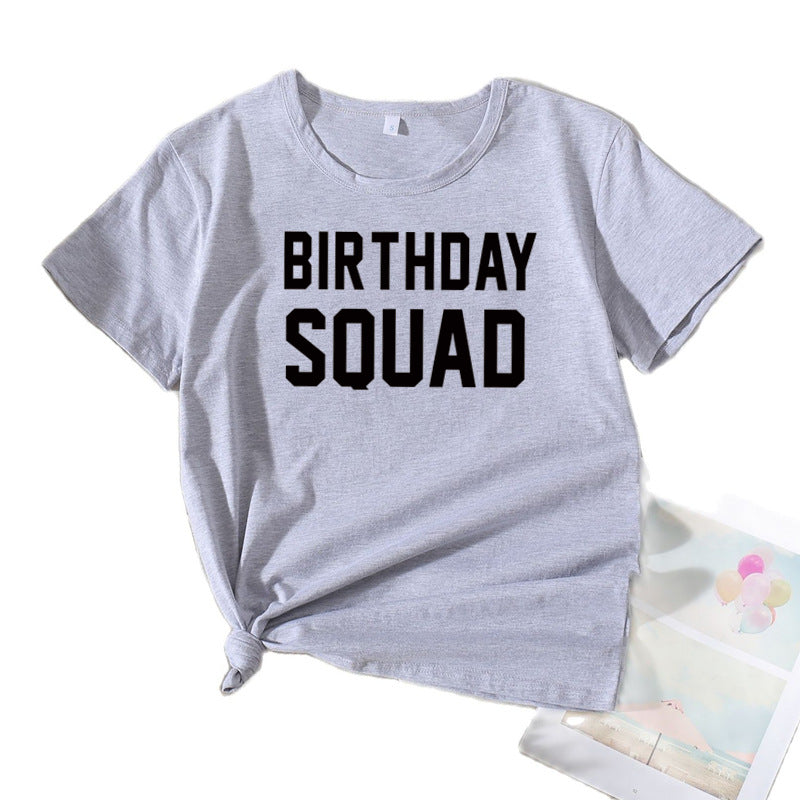 Dames Graphique Anniversaire Squad T-Shirt Chic und Stil