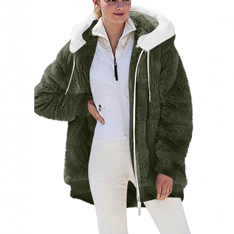 Dames Élégante parka d'hiver oversized avec polaire douillette Chic und Stil