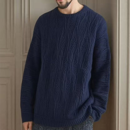 Pull à grosse maille pour femmes avec un motif alvéolé unique et un col haut Chic und Stil