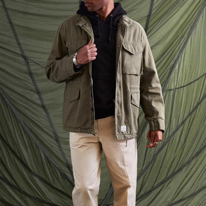 Functional utility jacket for men with multiple pockets and modern cut Chic and Style