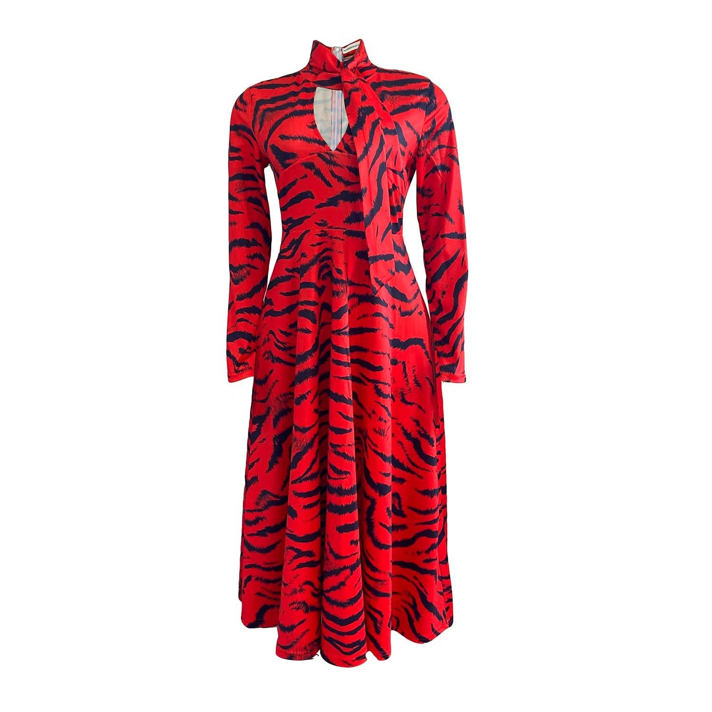 Robe midi pour femmes avec col montant et coupe asymétrique Chic und Stil