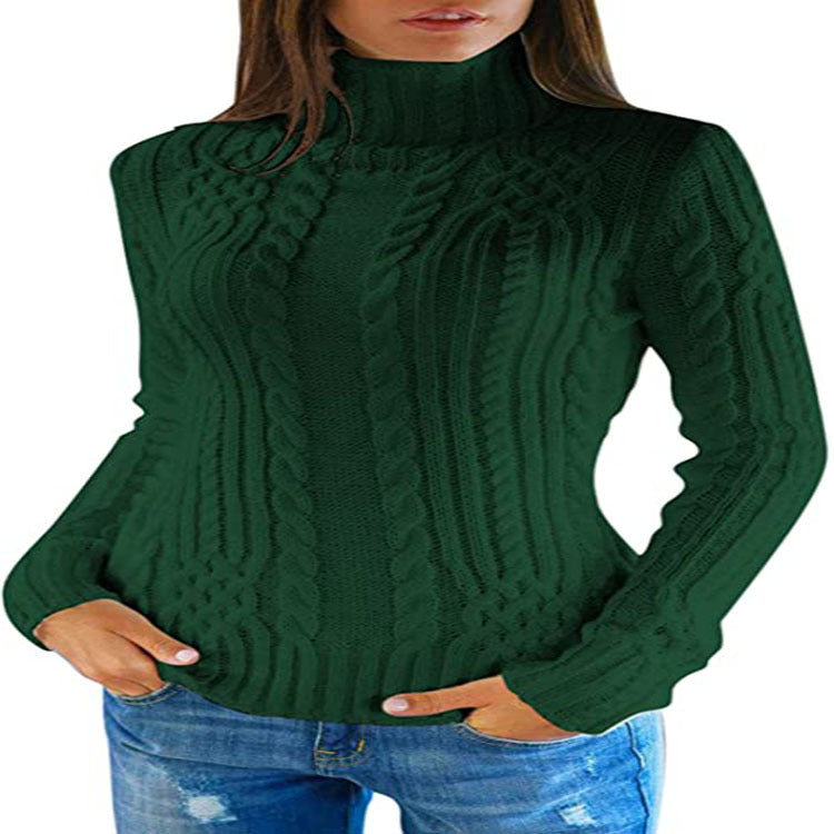 Pull femme avec col haut et motif en torsades Chic und Stil