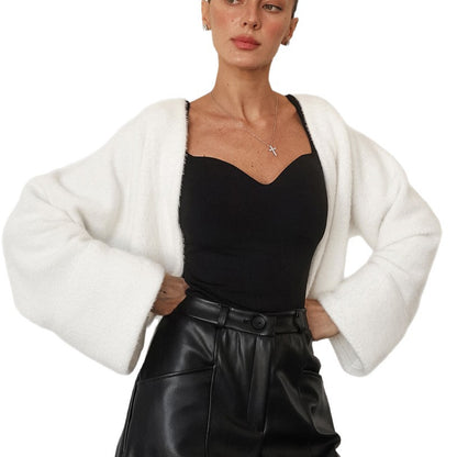 Dame cardigan moelleux avec décolleté en V élégant et manches larges Chic und Stil