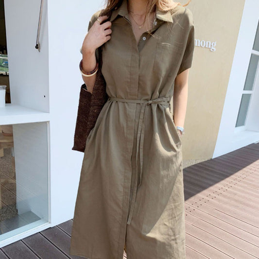 Robe chemise utilitaire élégante pour dames Chic und Stil