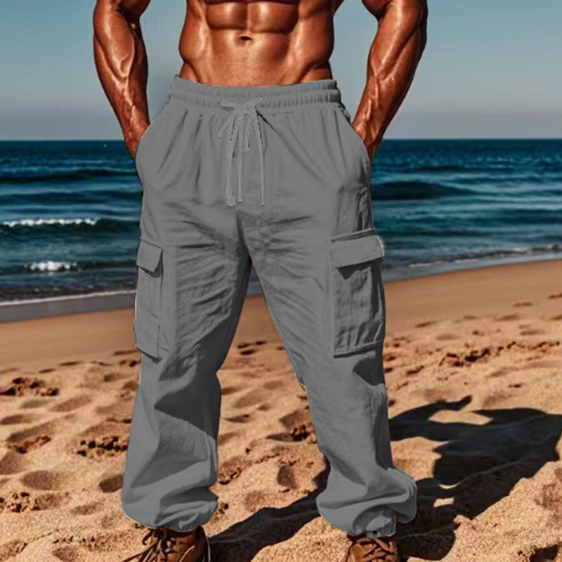 Men's cargo pants with elastic waist and practical side pockets Chic and Style