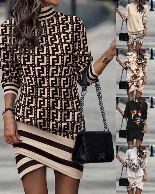 Robe sweat femme avec motif unique de skull et de fleurs Chic und Stil