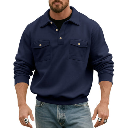 Comfortable fleece pullover for men with practical chest pockets Chic and Style