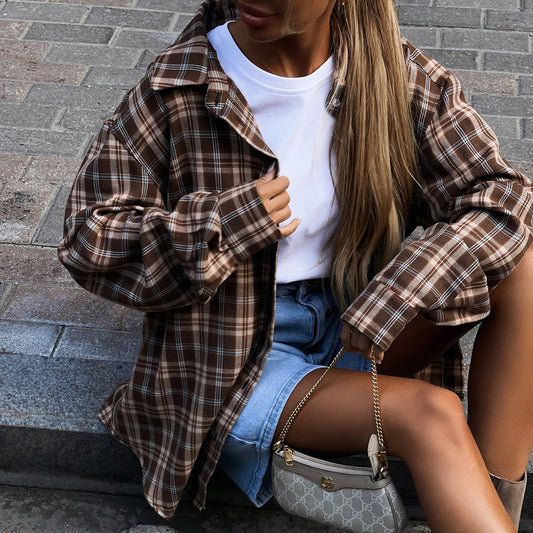 Blouse à carreaux pour femmes avec coupe décontractée Chic und Stil