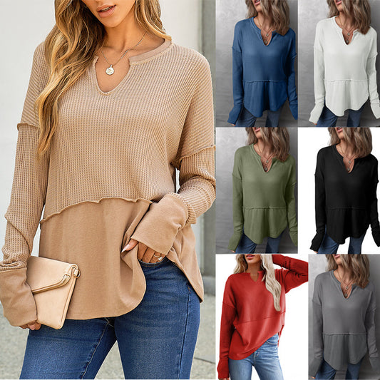 Pull-over en maille décontracté pour femmes avec décolleté en V et texture Chic und Stil