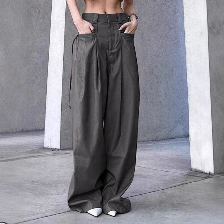 Wide pleated pants for women with side pockets and elegant waist Chic and Style