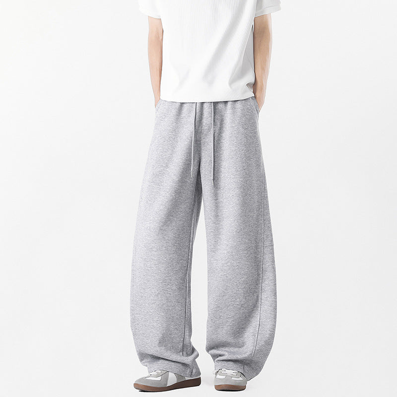 Casual wide pants for men with elastic waistband and practical side pockets Chic and Style