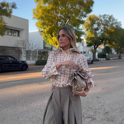 Chemisier à carreaux classique pour femmes Chic und Stil