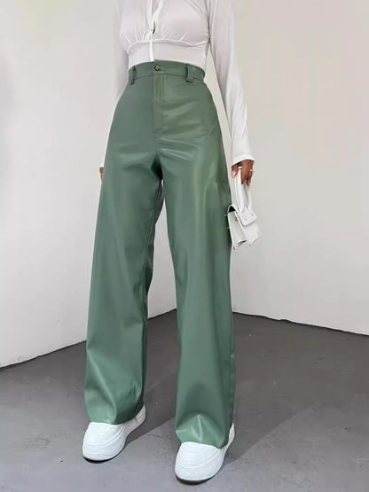 High-waisted wide-leg pants for women in lightweight material with an elegant cut Chic und Stil