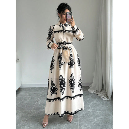 Robe maxi femme avec motif vintage Chic und Stil