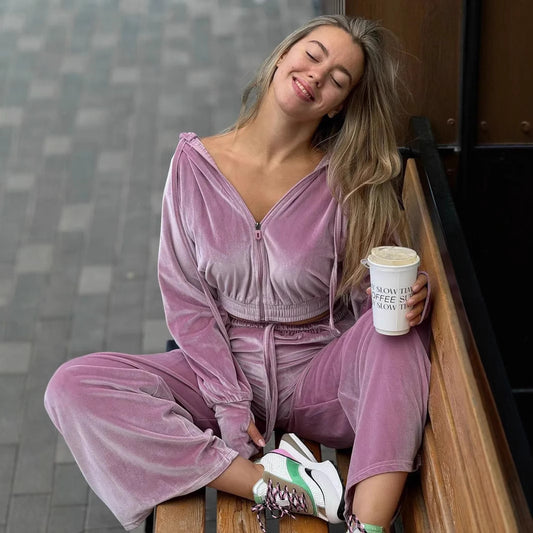 Dames Ensemble de détente en polaire luxueux Chic und Stil