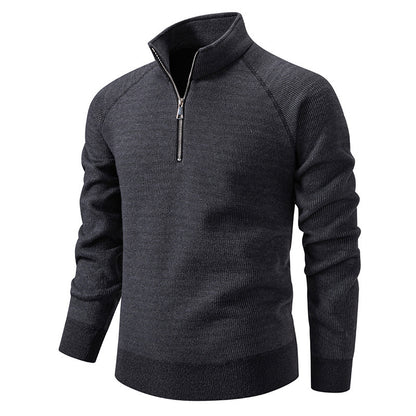 Pull homme avec fermeture éclair moderne et manches raglan Chic und Stil