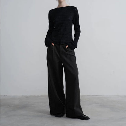 Top long à manches longues texturé pour femmes Chic und Stil 1750847176
