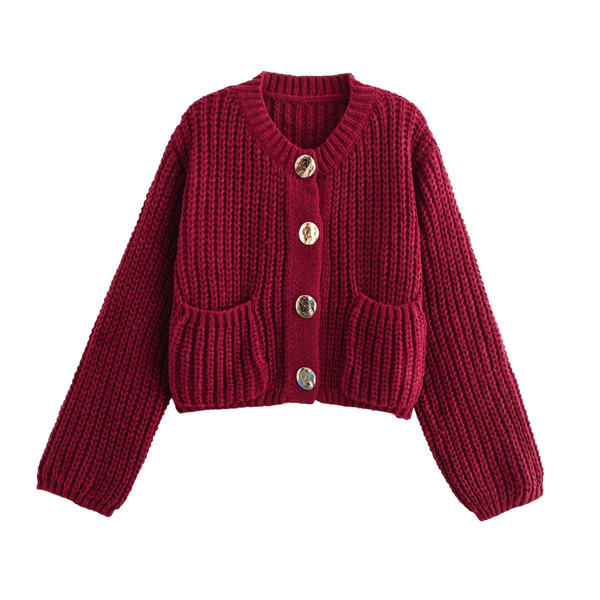 Pull femme en tricot épais avec des détails modernes Chic und Stil