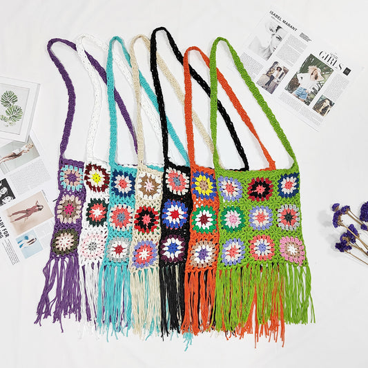 Sac bandoulière en crochet boho pour femmes Chic und Stil