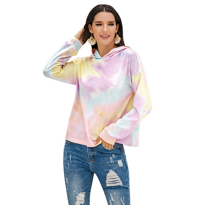 Pull à capuche décontracté pour femmes avec un design moderne Tie-Dye Chic und Stil