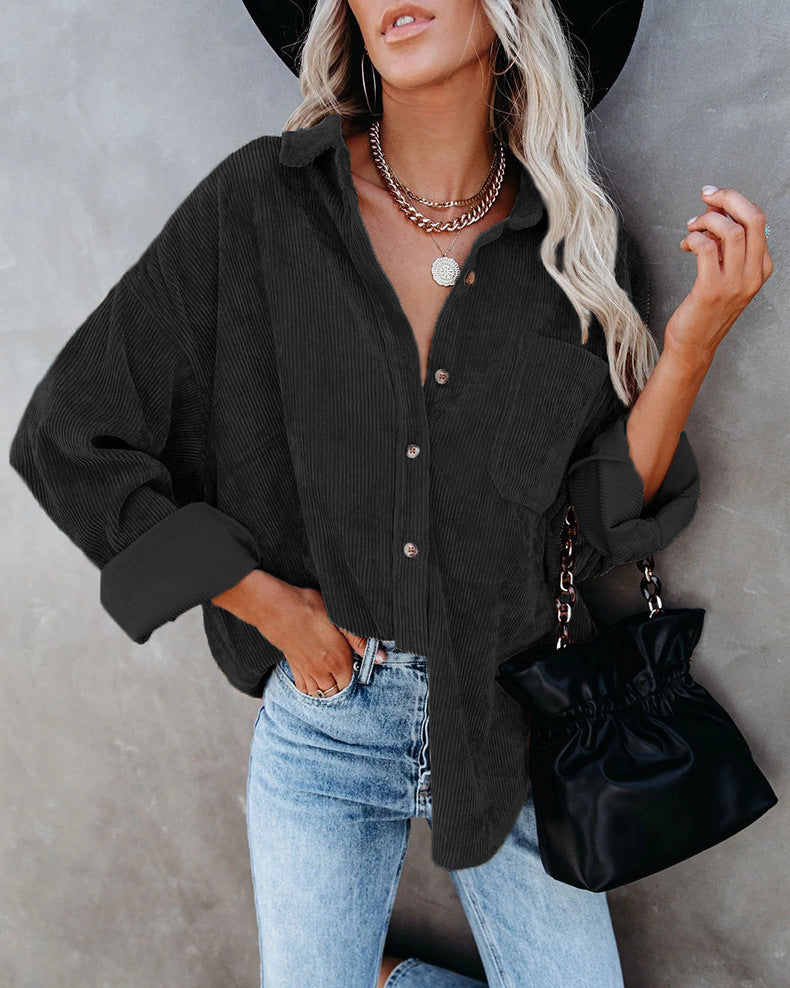 Chemise-blouse casual en velours pour femmes Chic und Stil