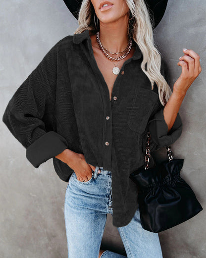 Chemise-blouse casual en velours pour femmes Chic und Stil