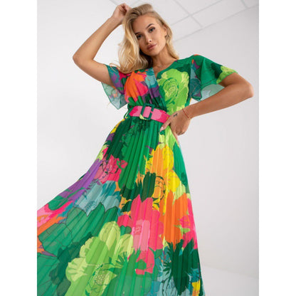 Robe maxi portefeuille à fleurs Chic und Stil pour femmes