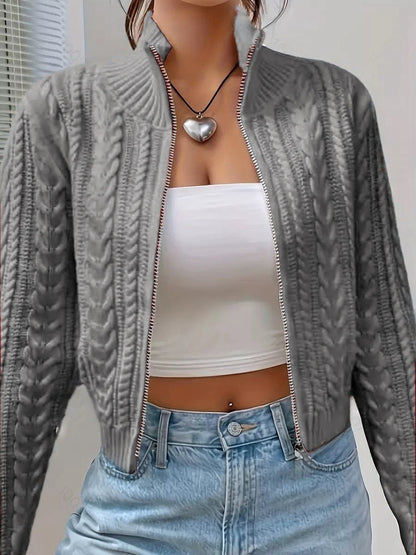 Cardigan pour femmes avec fermeture éclair moderne Chic und Still