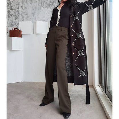 Pantalons évasés taille haute ajustés pour femmes Chic und Stil