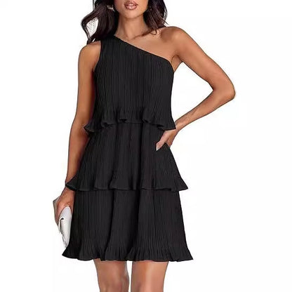 Robe asymétrique à volants pour femmes avec détails en volant Chic und Stil