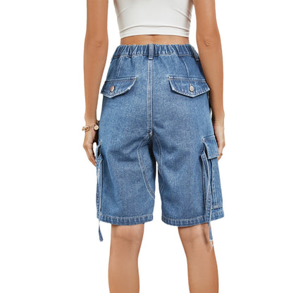 Shorts cargo pour femmes avec poches hautes et taille ajustable Chic et élégant