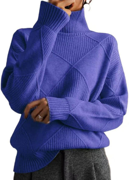 Pull oversized pour femmes avec col montant et design structuré Chic und Stil