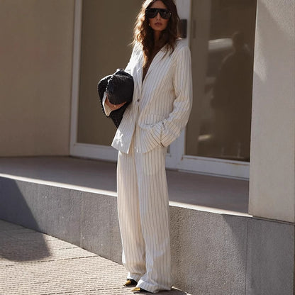 Dames ensemble élégant rayé Chic und Stil