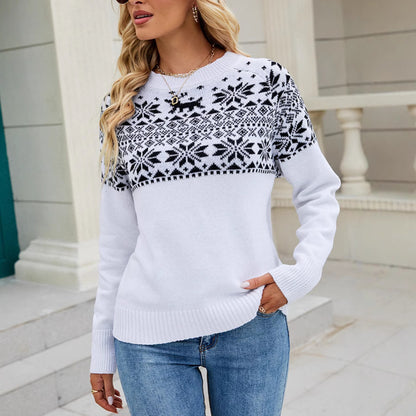 Pull en tricot pour femmes avec motif norvégien festif Chic und Stil